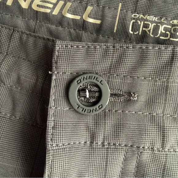 O’Neill Mens Hybrid Shorts Size 34 Gray Plaid Crossover Stretch Casual Surf - Picture 5 of 9
